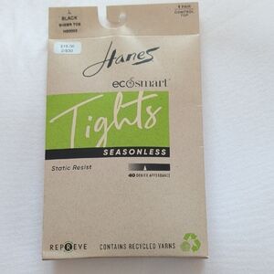 Hanes EcoSmart Tights - Black and Green Packaging